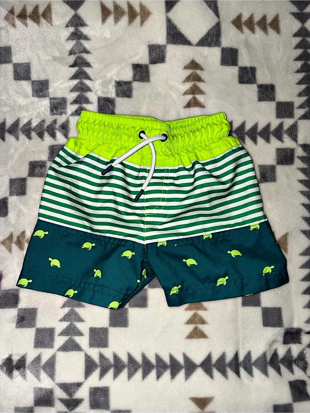Cat & Jack Boys Swim Trunks Set Blue & Green Size 3T Like New